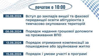 Запрошуємо ВПО на онлайн заходи